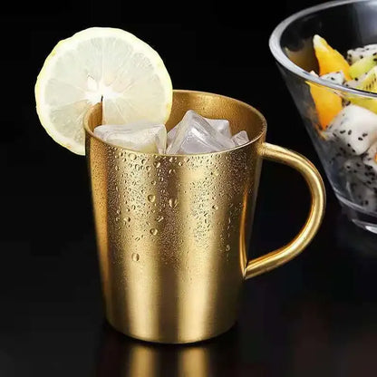 Decorbites™ Doppeltwandiger Edelstahl-Thermobecher mit Henkel für Kaffee und Bier