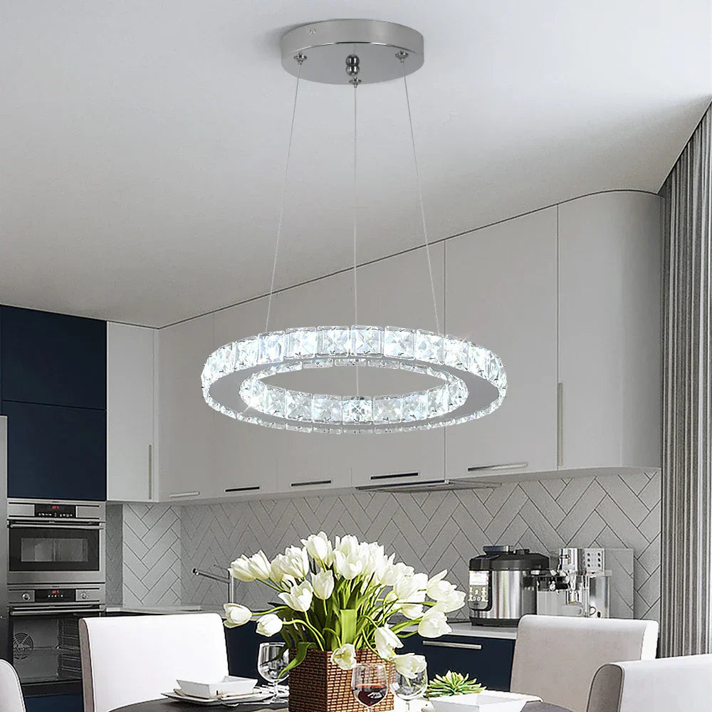 DecorBites™ Crystal LED Pendant Chandelier for Home Décor - Modern Art Fixture