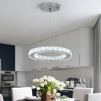 DecorBites™ Crystal LED Pendant Chandelier for Home Décor - Modern Art Fixture