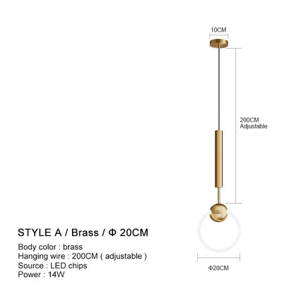 Nordic Gold Linear LED Pendant Light