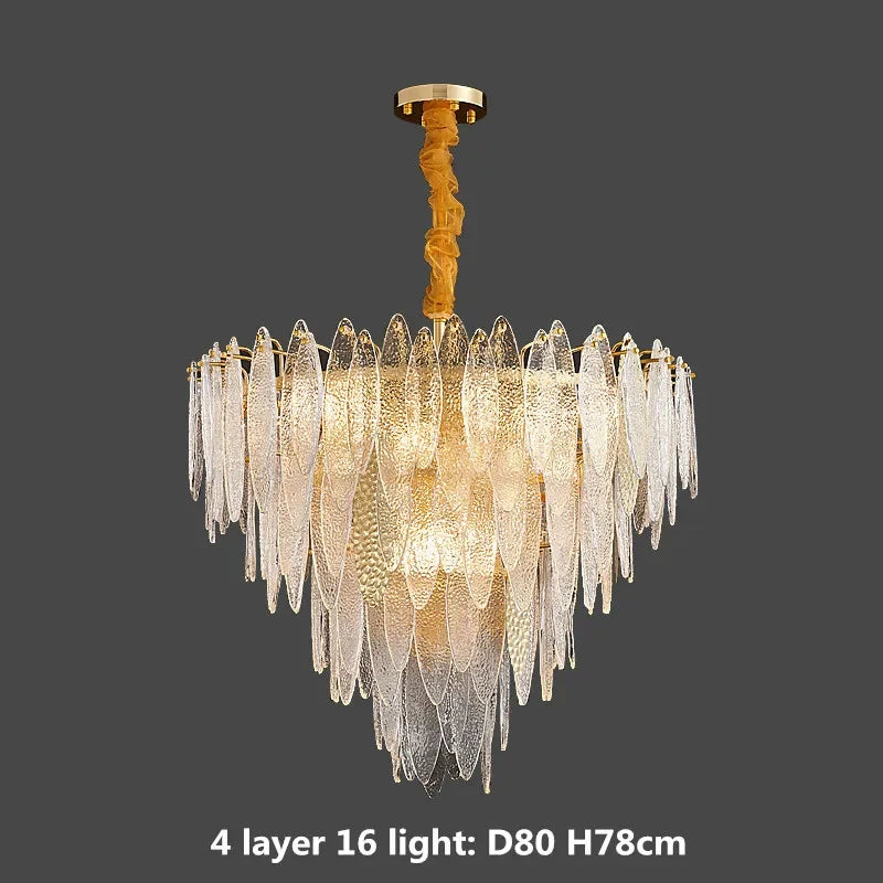 DecorBites™ Gold Metal Chain LED Pendant Lights for Modern Luxury Living Room