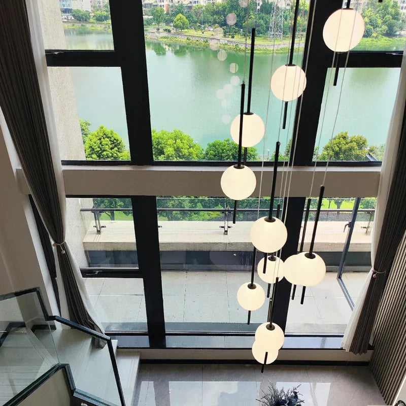 DecorBites™ Creative LED Chandeliers: Luxurious Design for Living Rooms, Large Lighting Fixtures for Staircases