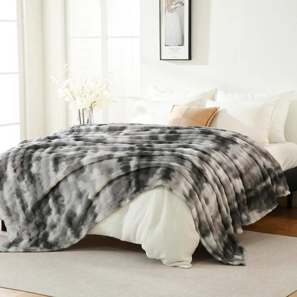 Decorbites™ Kuscheliges Kunstfell-Plüschdecke – Weich & Gemütlich Umkehrbarer Überwurf für Sofa & Bett