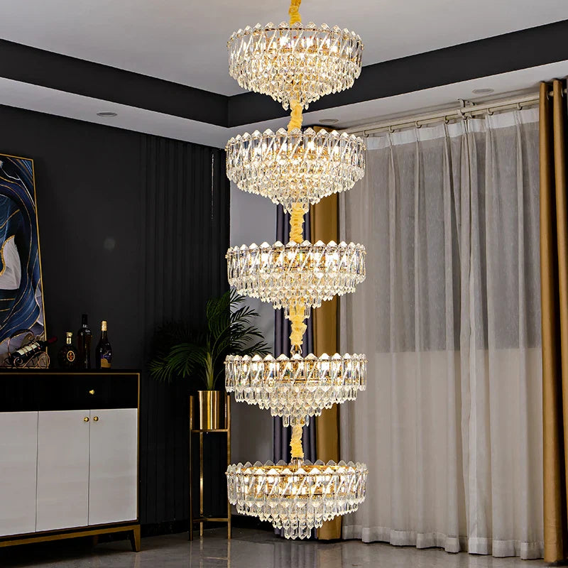 Decorbites™ Kristall-Duplex-Kronleuchter: Neues Lichtluxus Post-Modernes Hallenbeleuchtung für hohes Wohnzimmer