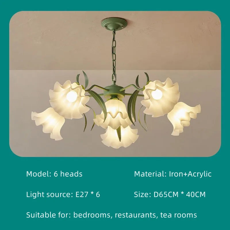 Decorbites™ Französisches Retro-LED-Blütenkronleuchter für Schlafzimmer, Restaurant, Wohnzimmer