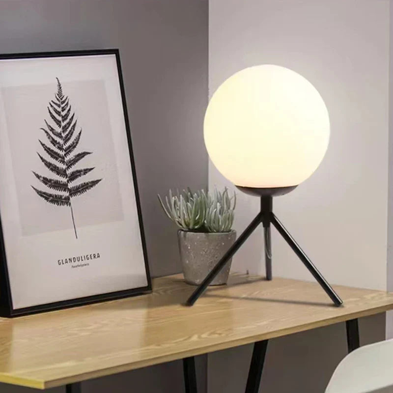 DecorBites™ Glass Ball Table Lamp: Modern Nordic LED Desk Light