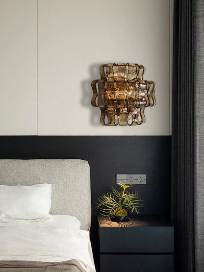 Decorbites™ Dunkelbraune Glas-Wandleuchter, LED-Dekoration für Wohnzimmer, Gang, Nachttisch