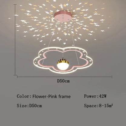Decorbites™ Wolkenblumen-LED-Kronleuchter: Dekoratives Sternenhimmel-Beleuchtungsarmatur für das Kinderzimmer