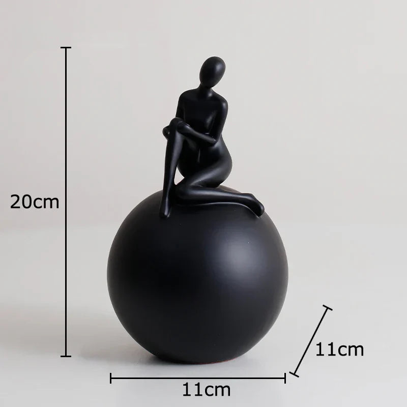 Decorbites™ Geometrische Basis-Charakter-Statue-Dekoration – Harz-Skulptur für ästhetische Raumornamente