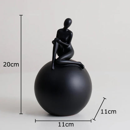 Decorbites™ Geometrische Basis-Charakter-Statue-Dekoration – Harz-Skulptur für ästhetische Raumornamente