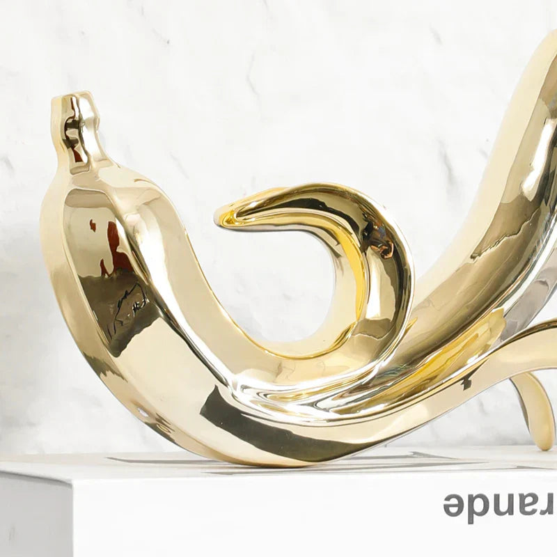 Decorbites™ Goldene Banane Figur aus Harz Dekorative Statue Heimdekoration Figur