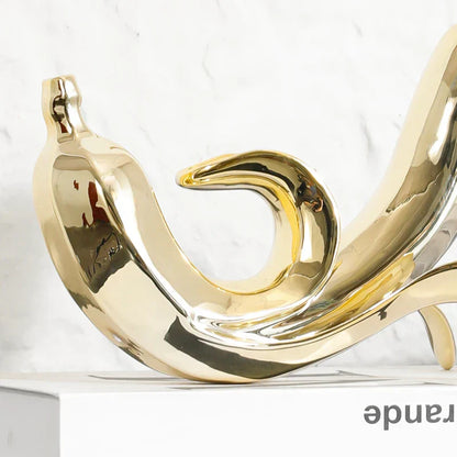 Decorbites™ Goldene Banane Figur aus Harz Dekorative Statue Heimdekoration Figur