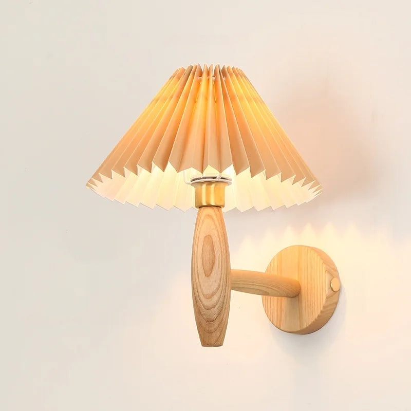 Decorbites™ Khakifarbene PVC-LED-Wandleuchte | Dekoration für Loft-Wohnzimmer | Vintage-Design aus Walnussholz
