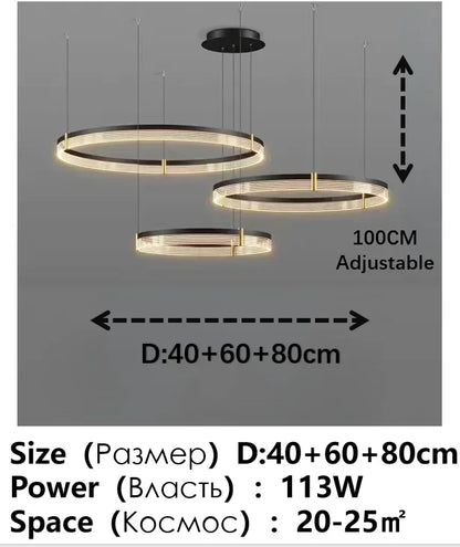Decorbites™ Schwarze Acryl-LED-Hängeleuchte für modernes Wohnraumausstattung