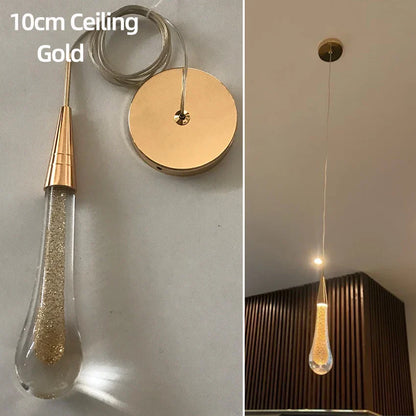 DecorBites™ Crystal Glass LED Pendant Lights - Tear Drop Design for Restaurant, Bar, Staircase