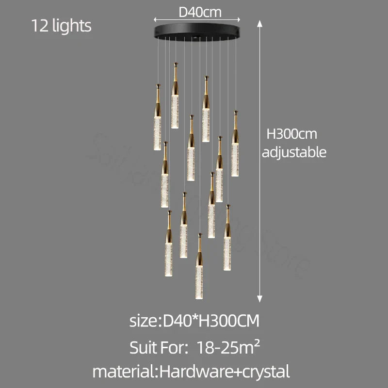 Decorbites™ Kristall-Leuchter: Moderner Luxus-Spiralen-Treppe Wohnzimmer- & Schlafzimmer-Beleuchtung