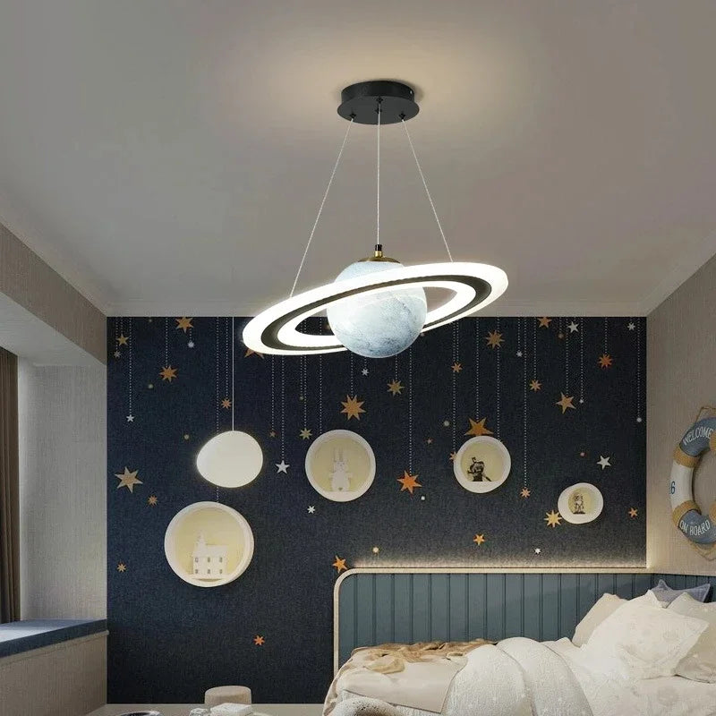 Decorbites™ Acryl-Planet-LED-Kronleuchter Erdenball-Dekoration Sternanhängerleuchte