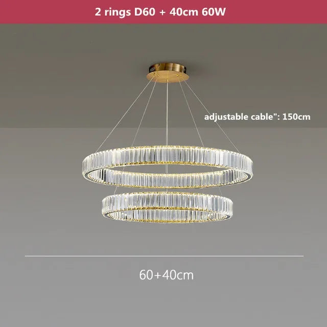 Gold Crystal Round Pendant