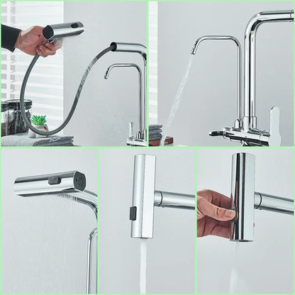 Decorbites™ 3-Modus-Wasserfall-Küchenarmatur mit 360°-Drehung und herausziehbarem Sprühkopf
