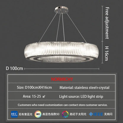 DecorBites™ Crystal LED Ceiling Pendant Chandelier for Modern Luxury Living Room Décor