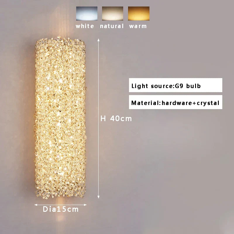 DecorBites™ Crystal Beads Wall Lamp LED Light Fixture for Home Decor & Living Room