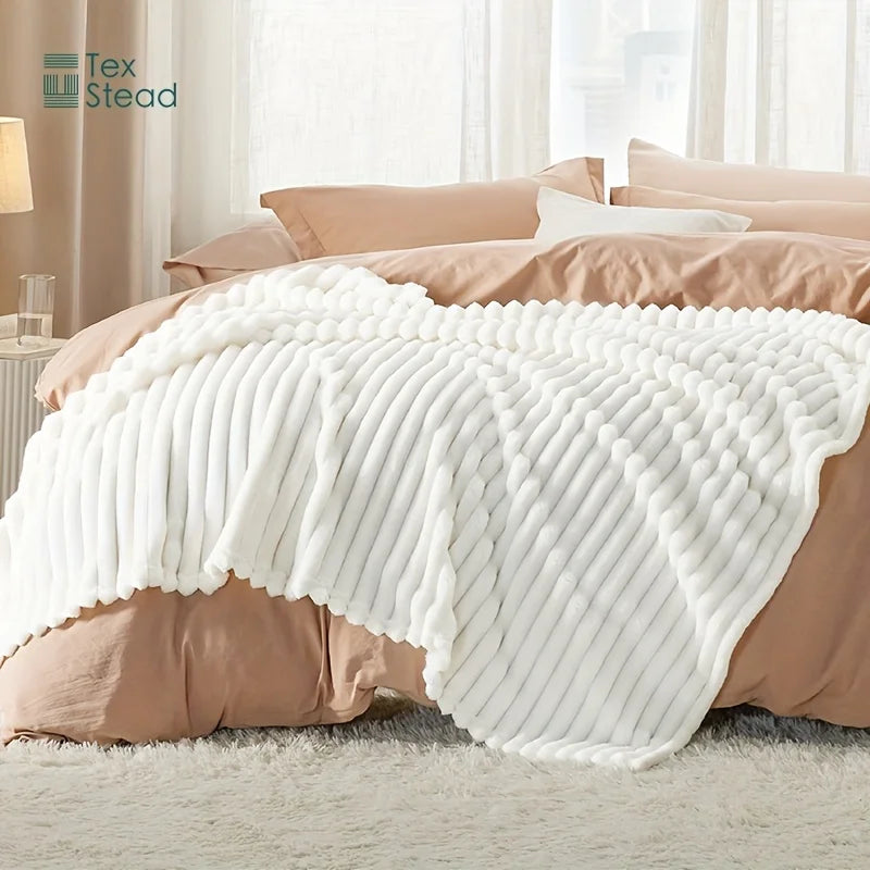DecorBites™ Fuzzy Super Soft Flannel Throw Blanket - Luxe Plush Blanket for Sofa, Bed