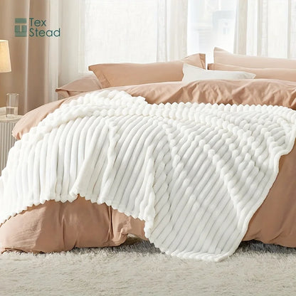 DecorBites™ Fuzzy Super Soft Flannel Throw Blanket - Luxe Plush Blanket for Sofa, Bed