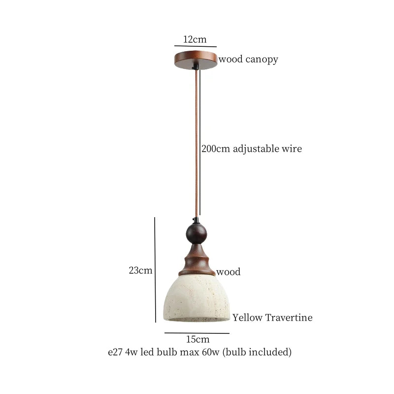 Decorbites™ LED Gelbe Travertin-Stein-Hängeleuchten | Wabi Sabi Vintage Hängelampe