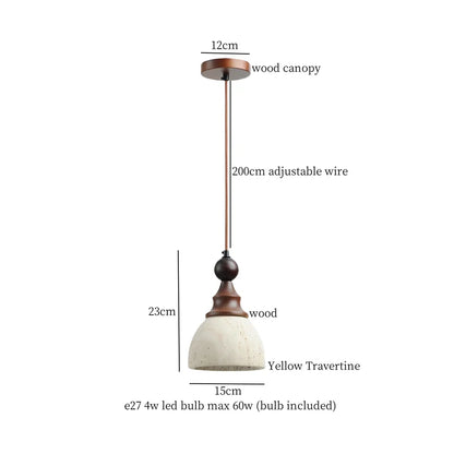 Decorbites™ LED Gelbe Travertin-Stein-Hängeleuchten | Wabi Sabi Vintage Hängelampe