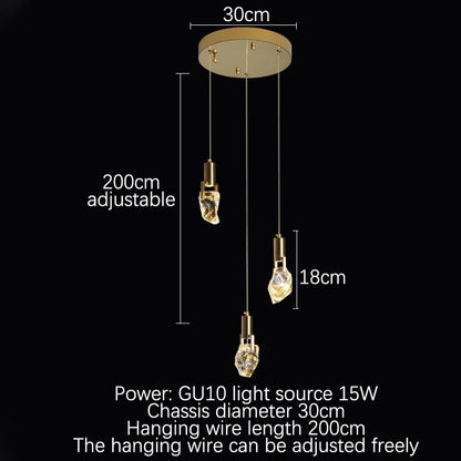 DecorBites™ Elegant Diamond Crystal Chandelier LED Light Fixture Gold Home Decor