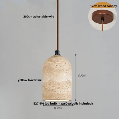 Decorbites™ Japanischer Stil LED-Hängeleuchten mit Holz-Baldachin und Zement-Lampenschirm