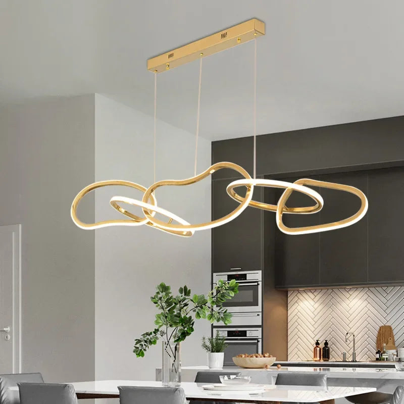 Decorbites™ Gold LED Ring-Deckenleuchter: Moderner Luxus für Bar, Hotel, Schlafzimmer & Restaurant