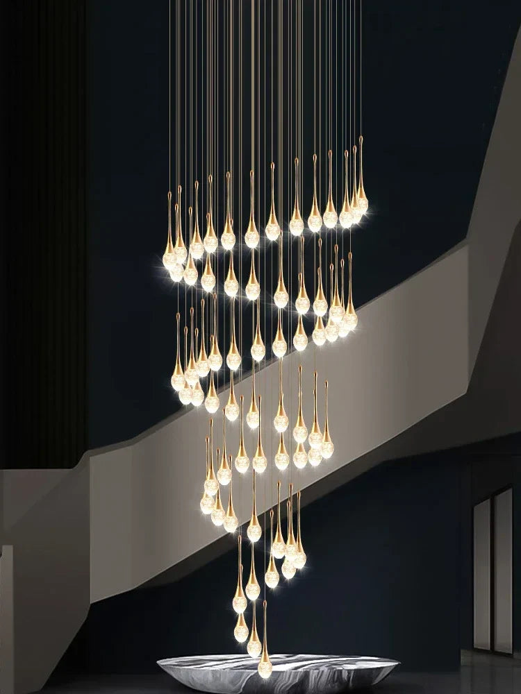 DecorBites™ Crystal Bubble Chandelier: Modern Duplex Living Room Villa Decoration Luminaire
