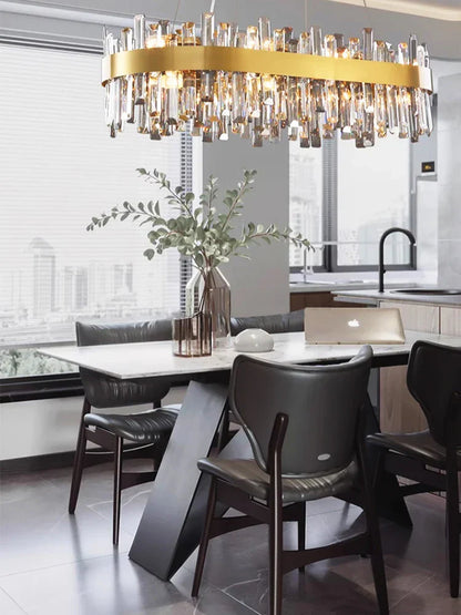 DecorBites™ Crystal LED Pendant Light Chandelier for Living Dining Bedroom Luxe Decor