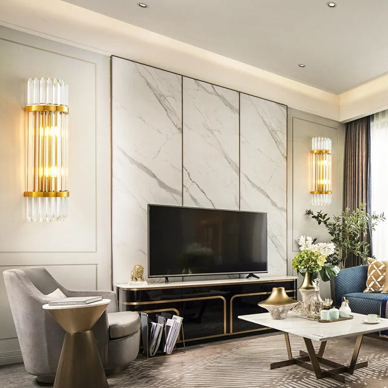 Decorbites™ Goldene Kristall-LED-Wandleuchten für die Schlafzimmerdekoration