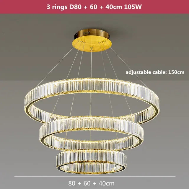 Gold Crystal Round Pendant