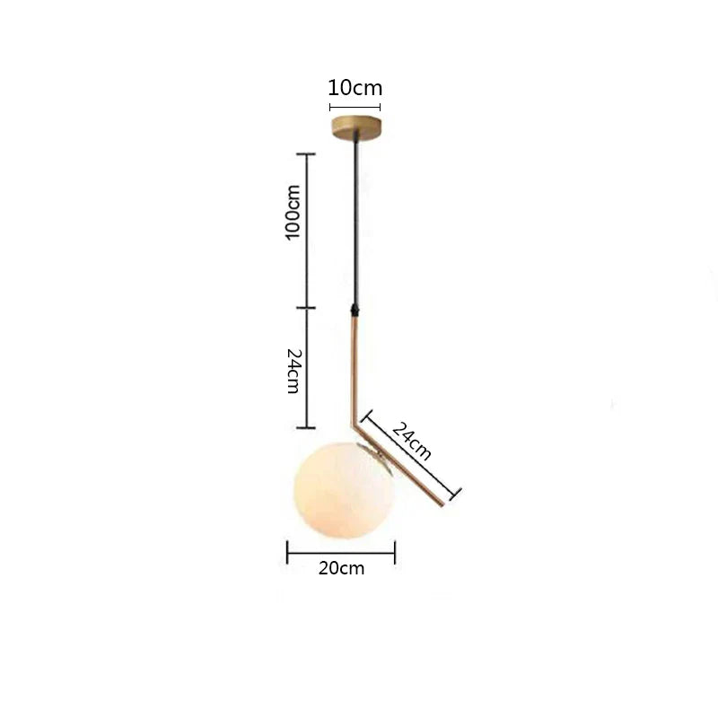 DecorBites™ Glass Ball Pendant Lights for Kitchen Dining Bedroom Decor