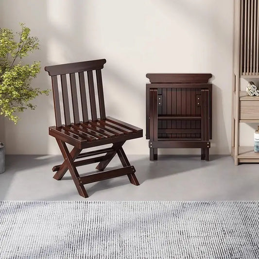 Decorbites™ Bambus-Hocker mit Rückenlehne - Tragbarer Haushalts-Klappstuhl Mazza