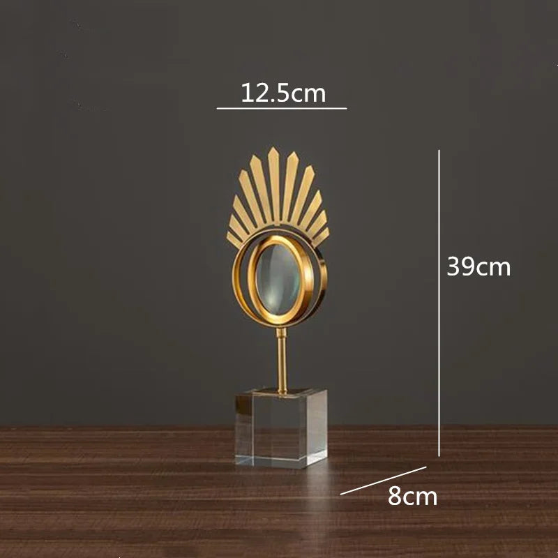 Decorbites™ Goldene Metall-Augen-Lupe mit Kristallglas-Basis - Moderne Heimdekoration
