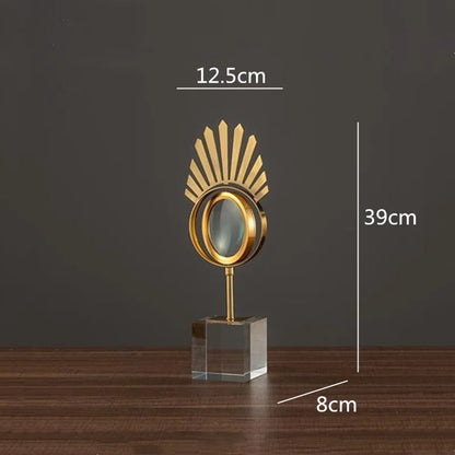 Decorbites™ Goldene Metall-Augen-Lupe mit Kristallglas-Basis - Moderne Heimdekoration