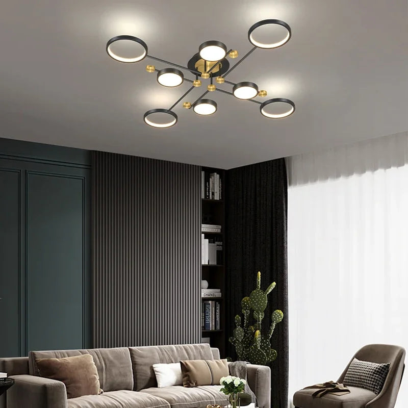 Decorbites™ Elegante Mehrkopf-Gold-LED-Deckenleuchte für Wohnzimmer & Schlafzimmer