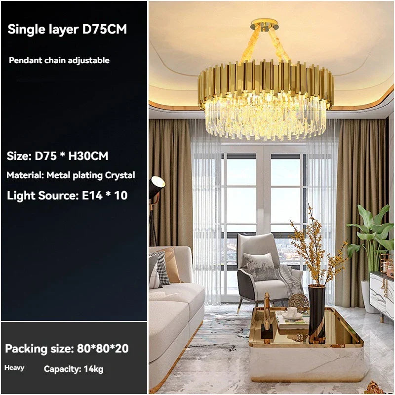Decorbites™ Kristall-Gold-Hängeleuchte LED Deckenleuchte für Wohnzimmer Schlafzimmer Kücheninsel