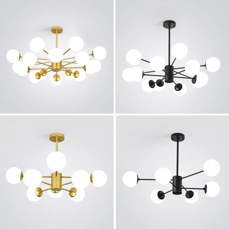 Decorbites™ Glas-Kugelleuchter Moderner Nordischer Kronleuchter LED Wohnzimmer-Dekoration