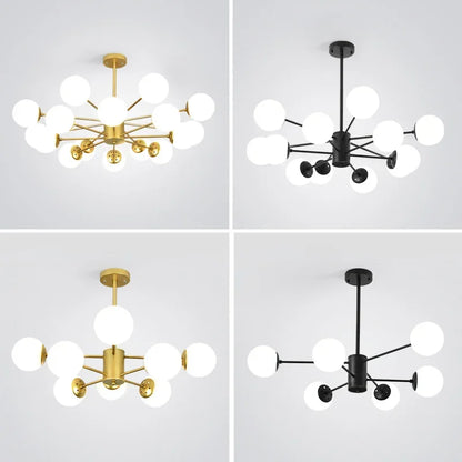 Decorbites™ Glas-Kugelleuchter Moderner Nordischer Kronleuchter LED Wohnzimmer-Dekoration