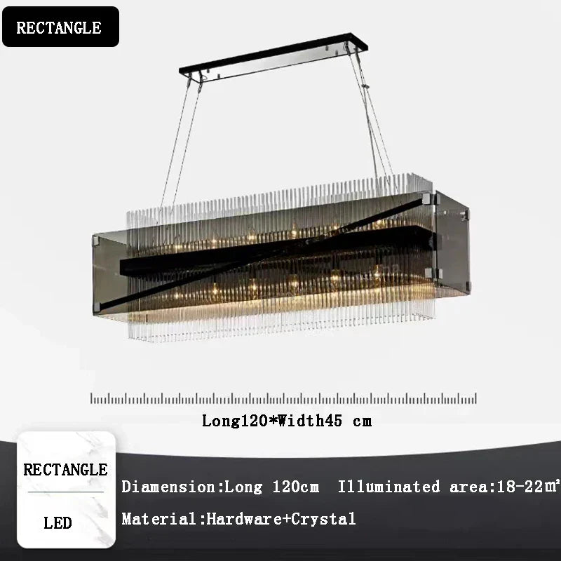 DecorBites™ Crystal Glass Pendant Chandelier for Luxe Dining Room Decor