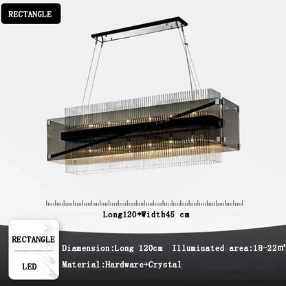 DecorBites™ Crystal Glass Pendant Chandelier for Luxe Dining Room Decor