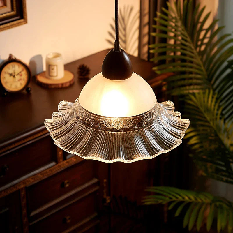 Nordic Glass Wood Pendant Light