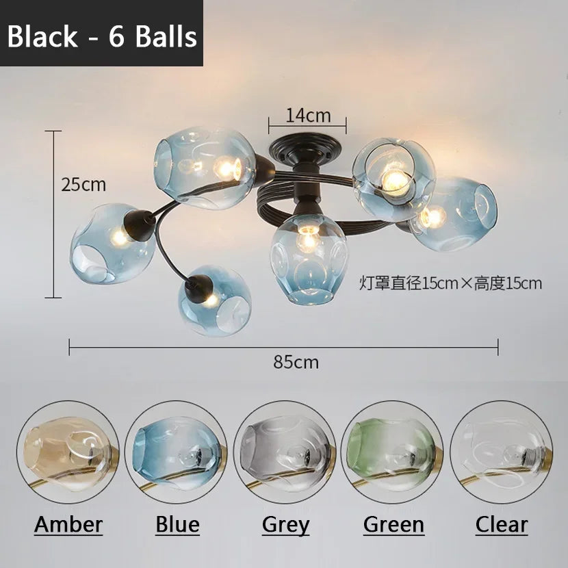 DecorBites™ Glass Ball LED Chandeliers for Room Pendant Lights
