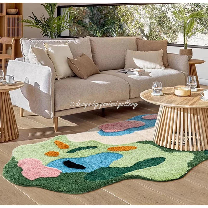 Green Irregular Moss Rug