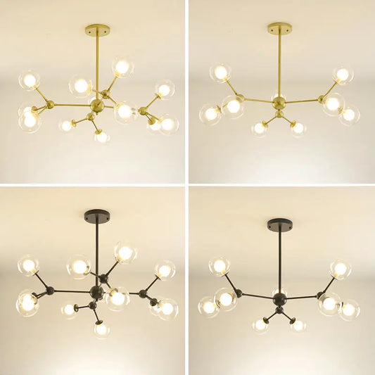 DecorBites™ Glass Ball Pendant Chandelier for Living Room Bedroom Dining Room